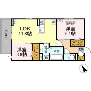 トリシア野多目Ⅱ【2階】の間取り
