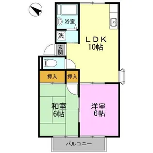 プレジール下大利【2階】の間取り