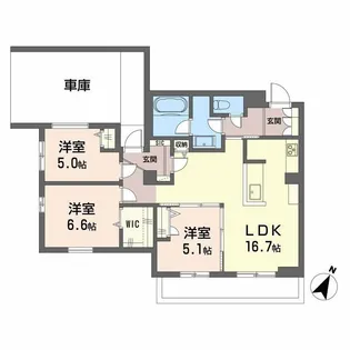 シャーメゾン上大利レジデンス【1階】の間取り