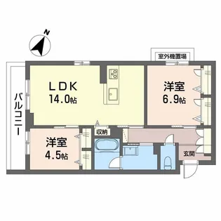シャーメゾン上大利レジデンス【2階】の間取り
