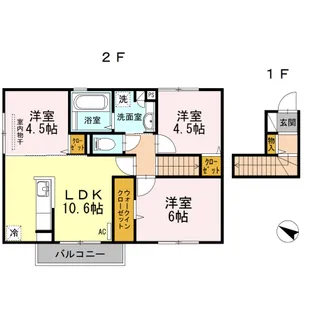 パークハイツ【2階】の間取り