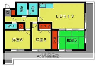 ファミール1筒井【3階】の間取り
