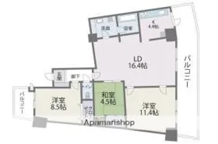 アイランドシティインフィニガーデン イースト棟【2階】の間取り