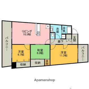 アイランドシティインフィニガーデン イースト棟【8階】の間取り