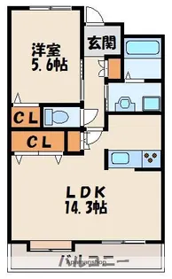レシェンテ・ヴィラ福間【5階】の間取り