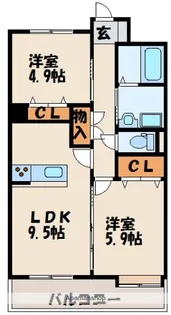 レシェンテ・ヴィラ福間【4階】の間取り