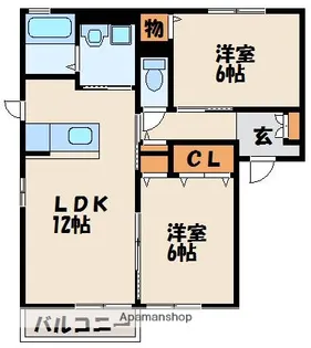 シャーメゾン沖AB棟【2階】の間取り