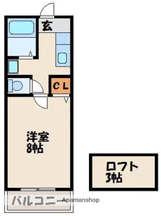 ボンヌ・シャンス鷹【1階】の間取り