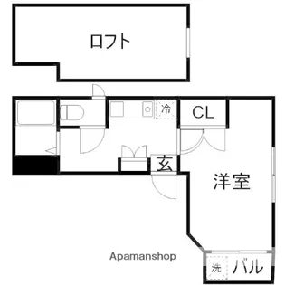 ロフトイン九産大前【2階】の間取り