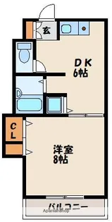 1DKの間取り画像