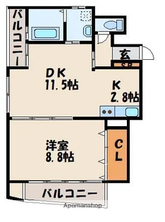 フロスター千早【8階】の間取り
