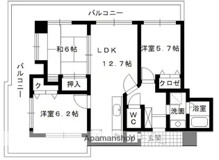 ダイナコートエスパシオ新宮駅前【4階】の間取り