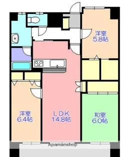 ロワールマンション東郷駅前【11階】の間取り