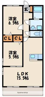 ロジュマン古賀Ⅲ【2階】の間取り