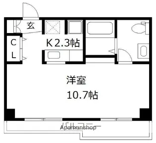 カルム福岡東【5階】の間取り