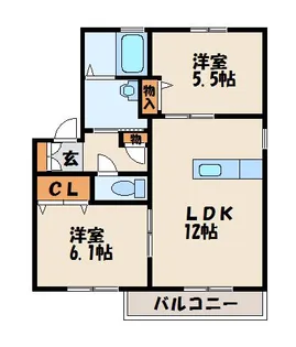 カトレア須恵【1階】の間取り