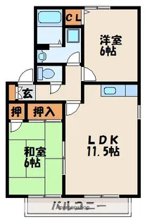 ハイカムールミナトB棟【1階】の間取り