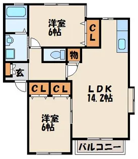 ピュアハイツⅡA棟【2階】の間取り