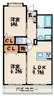 東福間駅前バモス【9階】の間取り
