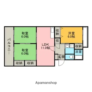 パークハイツ88【4階】の間取り