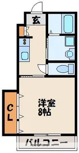 コーポ日の里【1階】の間取り