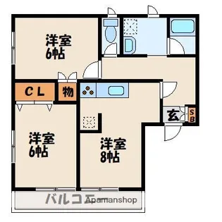 コーポ千田【1階】の間取り