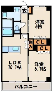 パークサイド鳥居前【2階】の間取り