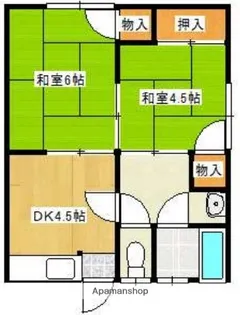 花見アパート【2階】の間取り