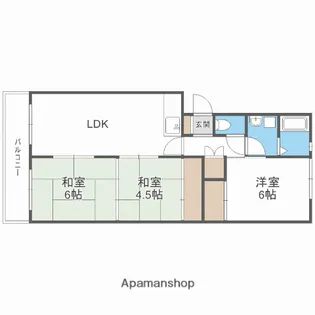 レジデンス和白I【3階】の間取り