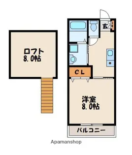 ビオス赤間【1階】の間取り
