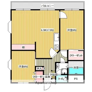 ビレッジ中尾【1階】の間取り