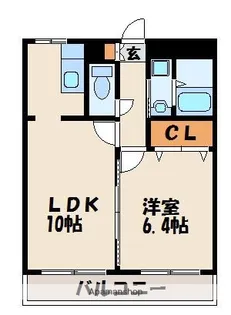 1LDKの間取り画像