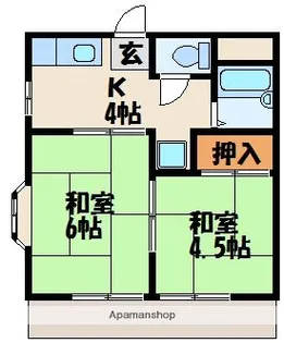 みどりヶ丘ハイツA棟【2階】の間取り