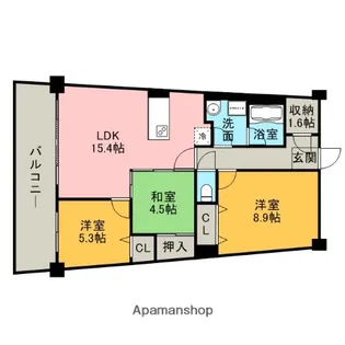 アイランドシティインフィニガーデン ノース棟【8階】の間取り