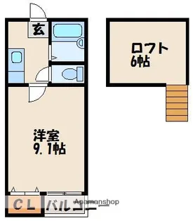 サンヴィレッジ赤間【1階】の間取り