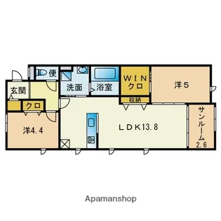 サニーサイドテラス香住ヶ丘【2階】の間取り