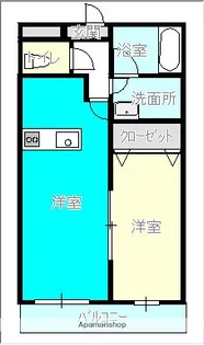 プレステージ赤間【1階】の間取り