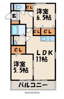 レトアウエスト【2階】の間取り