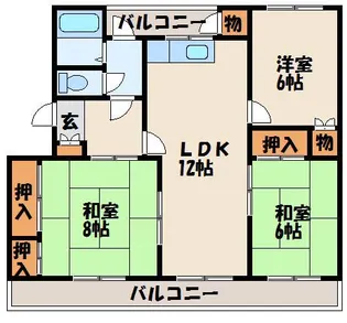 フリーヒルズマンション【1階】の間取り