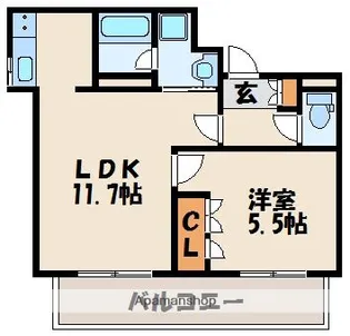 1LDKの間取り画像