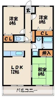 リバーサイドMⅠ【3階】の間取り