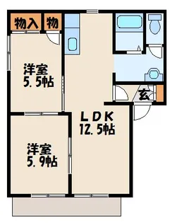 セトル古賀壱番館【1階】の間取り