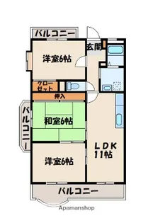 アメニティ和白東【3階】の間取り