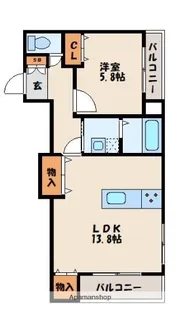 アクロスコート香椎【2階】の間取り