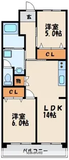 ヒルズアネックス【4階】の間取り