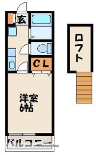 ステーションコーポ福間【1階】の間取り