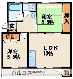 ヴィラ日の里【3階】の間取り