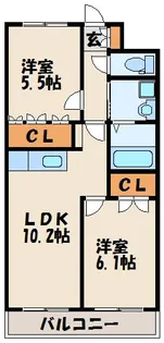サニーコートYS【206号室】の間取り