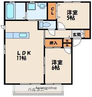 オペラハウス壱番館【2階】の間取り