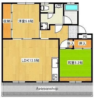 花鶴丘団地3棟【4階】の間取り